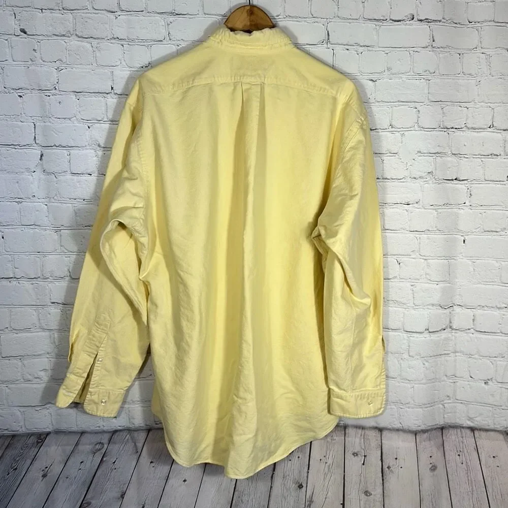 Ralph Lauren Flesh Pony Dress Shirt Yarmouth Oxford‎ Yellow Mens Sz 16.5 35